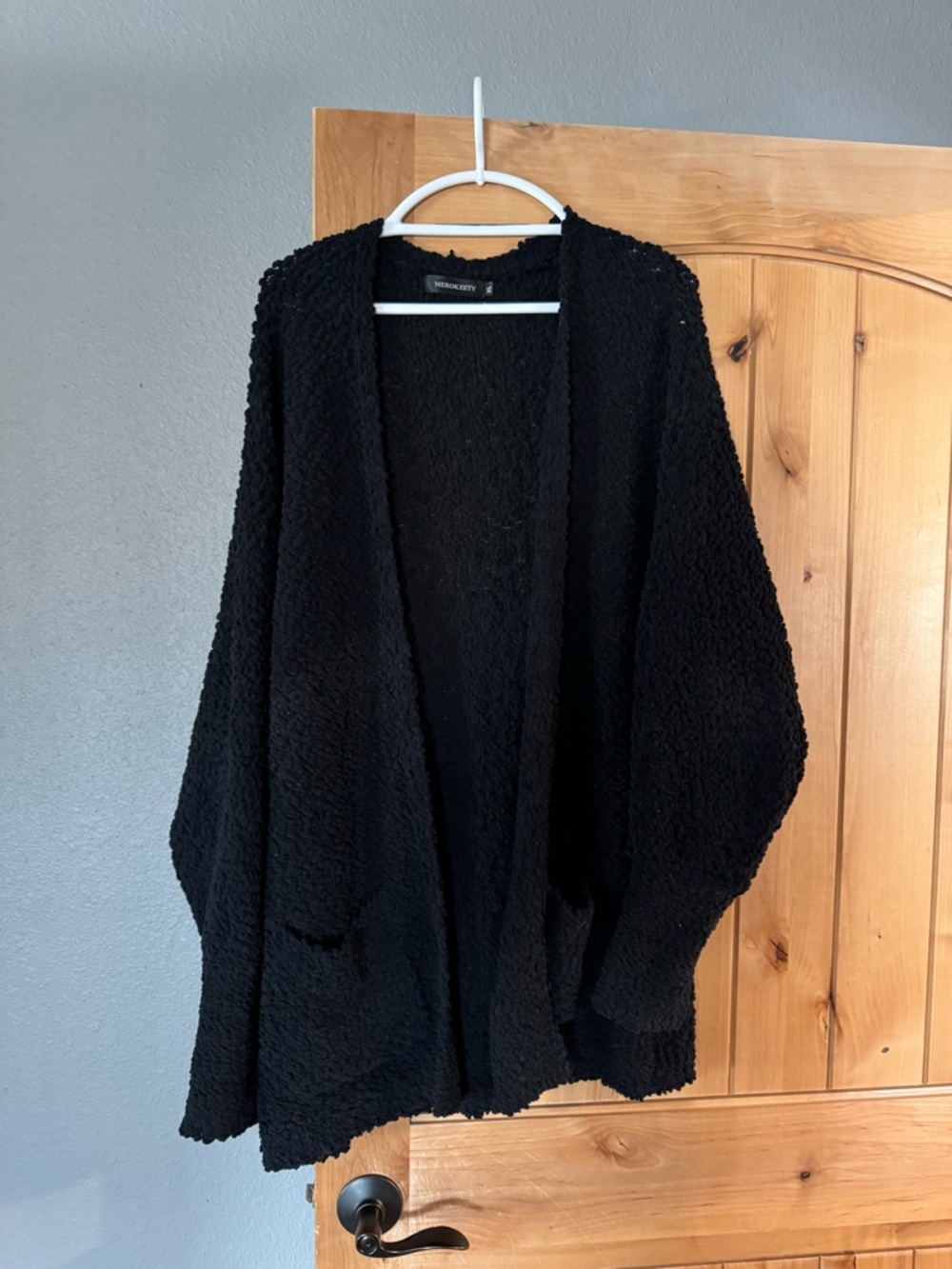 Madewell Black Bouclé Open-Front Cardigan